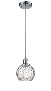 Athens Water Glass - 1 Light - 6 inch - Polished Chrome - Cord hung - Mini Pendant (516-1P-PC-G1215-6)