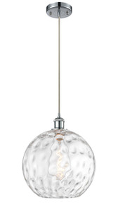 Athens Water Glass - 1 Light - 12 inch - Polished Chrome - Cord hung - Mini Pendant (516-1P-PC-G1215-12-LED)