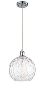 Athens Water Glass - 1 Light - 10 inch - Polished Chrome - Cord hung - Mini Pendant (516-1P-PC-G1215-10-LED)
