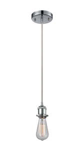 Bare Bulb - 1 Light - 5 inch - Polished Chrome - Cord hung - Mini Pendant (516-1P-PC-LED)