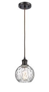 Athens Water Glass - 1 Light - 6 inch - Oil Rubbed Bronze - Cord hung - Mini Pendant (516-1P-OB-G1215-6-LED)
