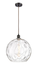 Athens Water Glass - 1 Light - 13 inch - Oil Rubbed Bronze - Cord hung - Pendant (516-1P-OB-G1215-14-LED)