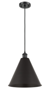 Berkshire - 1 Light - 16 inch - Matte Black - Cord hung - Mini Pendant (516-1P-BK-MBC-16-BK-LED)