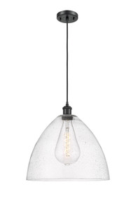 Bristol - 1 Light - 16 inch - Matte Black - Cord hung - Pendant (516-1P-BK-GBD-164-LED)