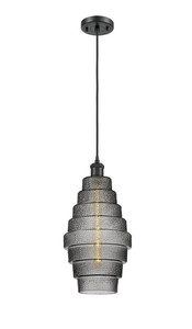 Cascade - 1 Light - 8 inch - Matte Black - Cord hung - Mini Pendant (516-1P-BK-G673-8)
