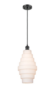 Cascade - 1 Light - 8 inch - Matte Black - Cord hung - Mini Pendant (516-1P-BK-G671-8)