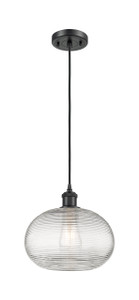 Ithaca - 1 Light - 10 inch - Matte Black - Cord hung - Mini Pendant (516-1P-BK-G555-10CL)