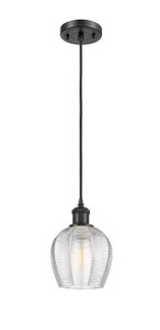 Norfolk - 1 Light - 6 inch - Matte Black - Cord hung - Mini Pendant (516-1P-BK-G462-6)