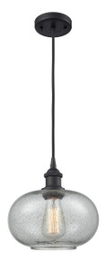 Gorham - 1 Light - 10 inch - Matte Black - Cord hung - Mini Pendant (516-1P-BK-G247-LED)
