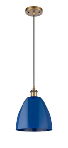 Plymouth - 1 Light - 9 inch - Brushed Brass - Cord hung - Mini Pendant (516-1P-BB-MBD-9-BL-LED)