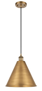 Berkshire - 1 Light - 16 inch - Brushed Brass - Cord hung - Mini Pendant (516-1P-BB-MBC-16-BB)