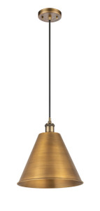 Berkshire - 1 Light - 12 inch - Brushed Brass - Cord hung - Mini Pendant (516-1P-BB-MBC-12-BB)