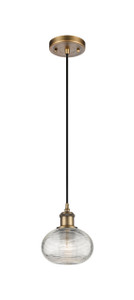 Ithaca - 1 Light - 6 inch - Brushed Brass - Cord hung - Mini Pendant (516-1P-BB-G555-6CL)