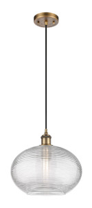 Ithaca - 1 Light - 12 inch - Brushed Brass - Cord hung - Mini Pendant (516-1P-BB-G555-12CL)