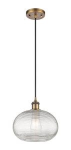 Ithaca - 1 Light - 10 inch - Brushed Brass - Cord hung - Mini Pendant (516-1P-BB-G555-10CL)