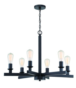 Chicago 6 Light Chandelier in Flat Black (53126-FB)