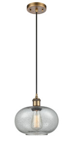 Gorham - 1 Light - 10 inch - Brushed Brass - Cord hung - Mini Pendant (516-1P-BB-G247-LED)