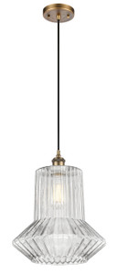 Springwater - 1 Light - 12 inch - Brushed Brass - Cord hung - Mini Pendant (516-1P-BB-G212-LED)