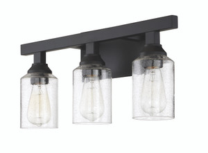 Chicago 3 Light Vanity in Flat Black (53103-FB)