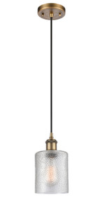 Cobbleskill - 1 Light - 5 inch - Brushed Brass - Cord hung - Mini Pendant (516-1P-BB-G112-LED)