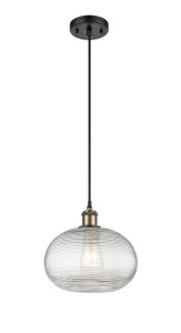 Ithaca - 1 Light - 10 inch - Black Antique Brass - Cord hung - Mini Pendant (516-1P-BAB-G555-10CL)