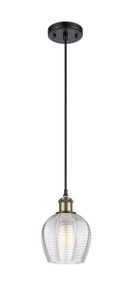 Norfolk - 1 Light - 6 inch - Black Antique Brass - Cord hung - Mini Pendant (516-1P-BAB-G462-6-LED)