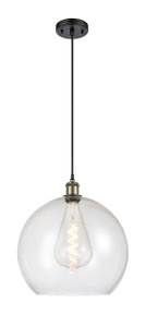 Athens - 1 Light - 14 inch - Black Antique Brass - Cord hung - Pendant (516-1P-BAB-G124-14)
