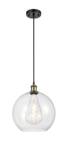 Athens - 1 Light - 12 inch - Black Antique Brass - Cord hung - Mini Pendant (516-1P-BAB-G122-12)
