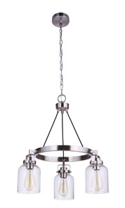 Foxwood 3 Light Chandelier in Brushed Polished Nickel (53623-BNK)