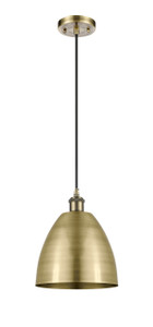 Bristol - 1 Light - 9 inch - Antique Brass - Cord hung - Mini Pendant (516-1P-AB-MBD-9-AB)