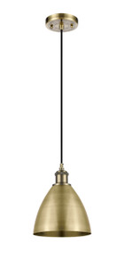 Bristol - 1 Light - 8 inch - Antique Brass - Cord hung - Mini Pendant (516-1P-AB-MBD-75-AB)