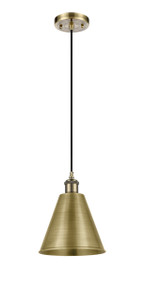 Berkshire - 1 Light - 8 inch - Antique Brass - Cord hung - Mini Pendant (516-1P-AB-MBC-8-AB)