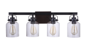 Foxwood 3 Light Vanity in Flat Black/Dark Teak (53603-FBDT) Foxwood 3 Light Vanity in Flat Black/Dark Teak (53603-FBDT)