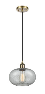 Gorham - 1 Light - 10 inch - Antique Brass - Cord hung - Mini Pendant (516-1P-AB-G247-LED)