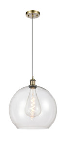 Athens - 1 Light - 14 inch - Antique Brass - Cord hung - Pendant (516-1P-AB-G122-14-LED)