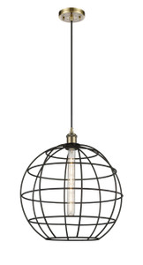 Lake Placid - 1 Light - 16 inch - Antique Brass - Mini Pendant (516-1P-AB-CE-16-BK)