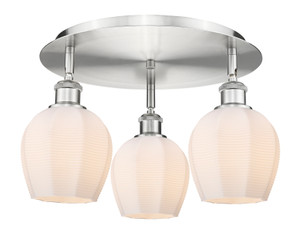 Norfolk - 3 Light - 18 inch - Satin Nickel - Flush Mount (516-3C-SN-G461-6)