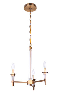 Tarryn 3 Light Chandelier in Satin Brass (53223-SB) Tarryn 3 Light Chandelier in Satin Brass (53223-SB)