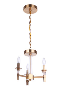 Tarryn 3 Light Convertible Semi Flush in Satin Brass (53253-SB)