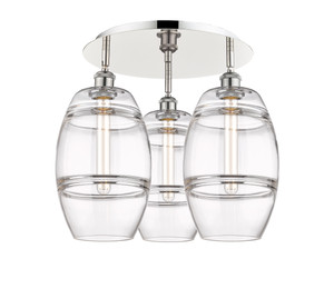 Vaz - 3 Light - 20 inch - Polished Nickel - Flush Mount (516-3C-PN-G557-8CL)