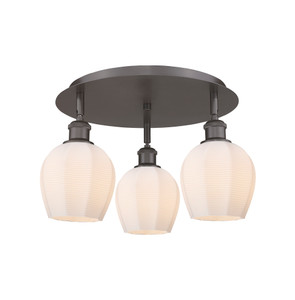 Norfolk - 3 Light - 18 inch - Oil Rubbed Bronze - Flush Mount (516-3C-OB-G461-6)