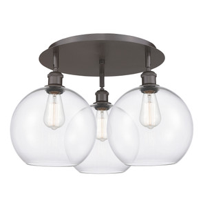 Athens - 3 Light - 22 inch - Oil Rubbed Bronze - Flush Mount (516-3C-OB-G122-10)