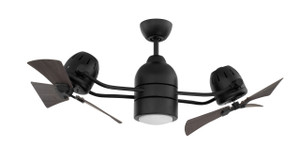 18" Dual Head Ceiling Fan in Flat Black (BW250FB6)