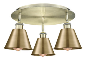 Ballston - 3 Light - 18 inch - Antique Brass - Flush Mount (516-3C-AB-M8-AB)
