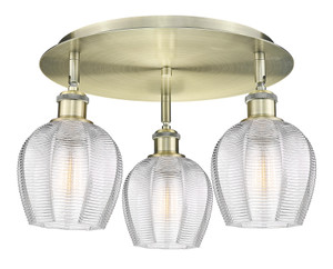 Norfolk - 3 Light - 18 inch - Antique Brass - Flush Mount (516-3C-AB-G462-6)