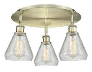 Conesus - 3 Light - 18 inch - Antique Brass - Flush Mount (516-3C-AB-G275)