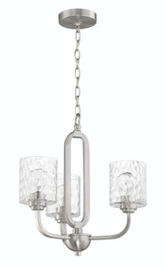 Collins 3 Light Chandelier in Brushed Polished Nickel (54223-BNK)