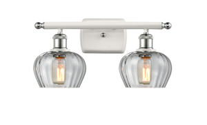 Fenton - 2 Light - 17 inch - White Polished Chrome - Bath Vanity Light (516-2W-WPC-G92-LED)