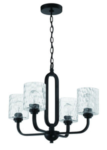 Collins 4 Light Chandelier in Flat Black (54224-FB)