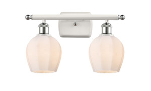 Norfolk - 2 Light - 16 inch - White Polished Chrome - Bath Vanity Light (516-2W-WPC-G461-6)